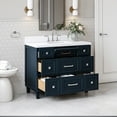 thumbnail image 3 of Ariel Monroe 42 Inch Single Rectangular Sink Bathroom Vanity With Carrara White Quartz Countertop 1.5 inch Edge In Midnight Blue, 3 of 7