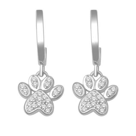 De Couer 10k Gold 1 10ct Tdw Diamond Paw Print Earrings De Couer 10k Gold 1 10ct Tdw Diamond Paw Print Earrings