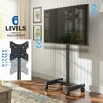 Modern tall rolling tv stand with wheels for 3285 inch flatcurved