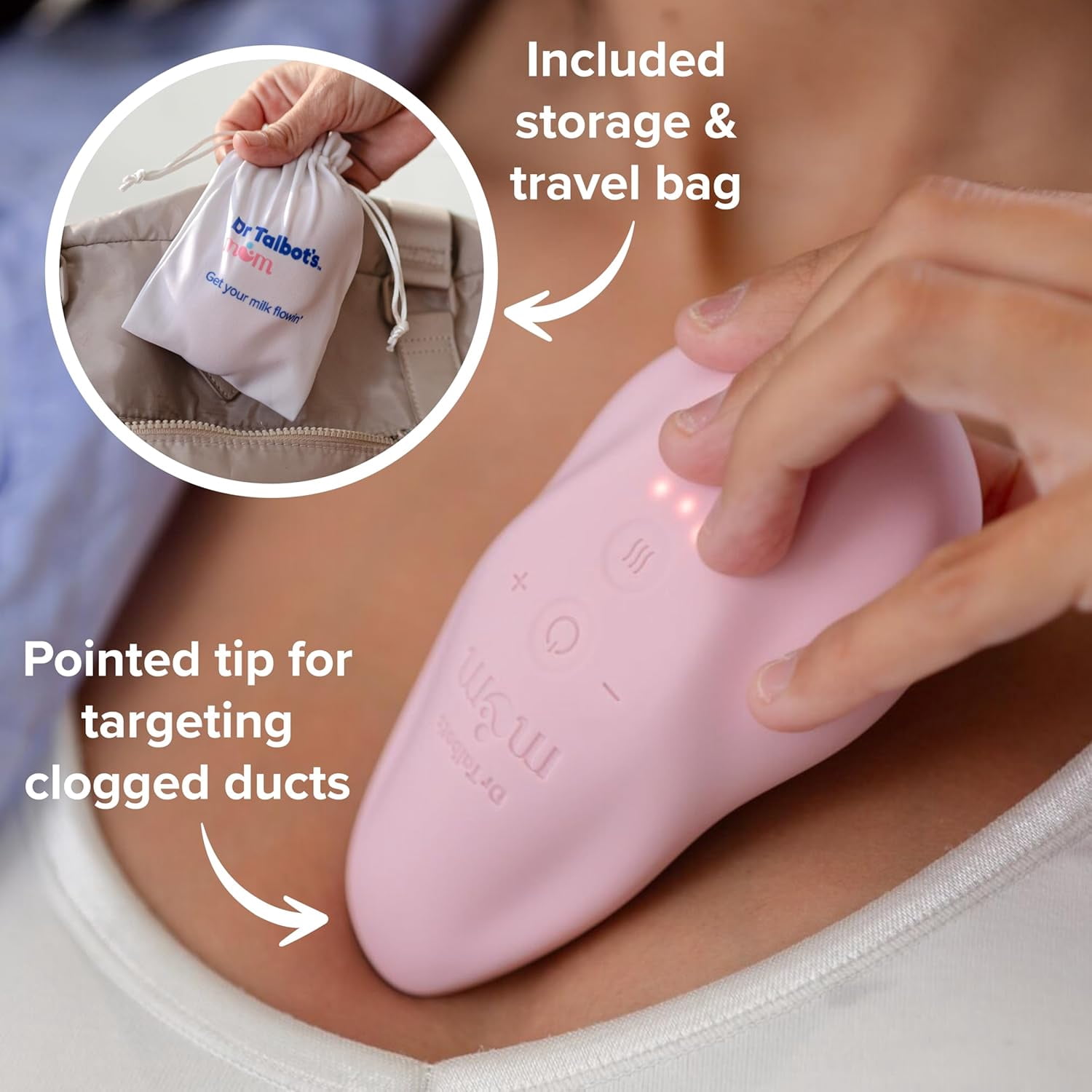 Dr. Talbot's Mom Heat & Vibration Lactation Massager for Breastfeeding Mothers