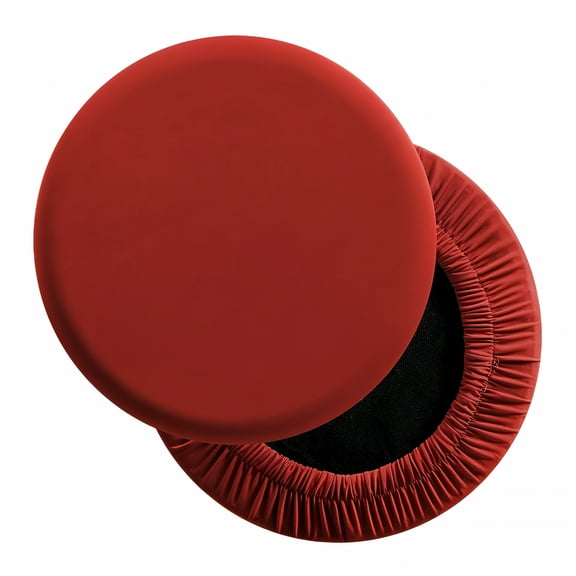 AUQ Bar Stool Covers Round,2 Pcs High Elastic Circle Stool Cover,Soft Chair Seat Slipcover Fit for Stool of 12-14 Inch,Light Red