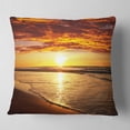 thumbnail image 2 of Designart Vibrant Yellow Sun and Calm Waves - Seascape Throw Pillow - 16x16, 2 of 5