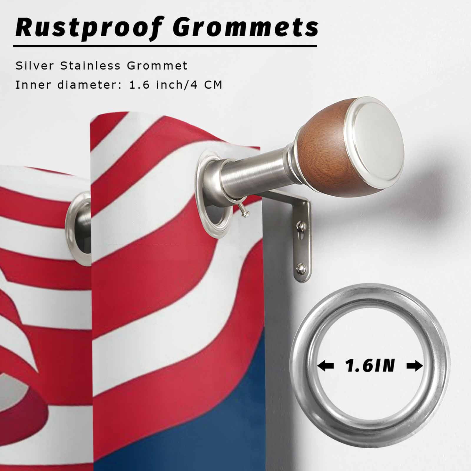 Anniversary Outdoor Curtains for Patio, Patriotic Gnome USA Flag Independence Day Sunshade Privacy Drapes Grommet Waterproof Outside Curtains for Porch/Cabana/Balcony 54"x 95", 2 Panel