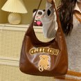 thumbnail image 1 of Lindo oso hombro de oso Pu Pu Cuero bolsos bolsos para mujeres para mujeres (marrón claro), 1 of 9