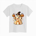 thumbnail image 7 of NOLDARES Children Girls Boys Tops Halloween Themed Cartoon Printed Short Sleeved Crew Neck T Shirt(White,7-8 Years), 7 of 7