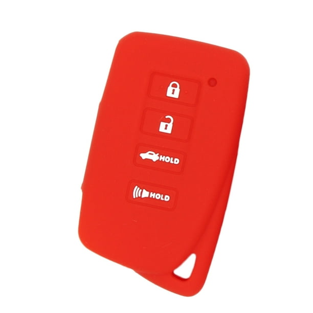 Shell Cubierta de Silicón 4 Botones para Llave de Coche rojo