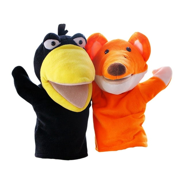 2pcs Animal Hand Puppets for Kids Hand Puppets Fun Featend Toys Toys para regalos de cumpleaños Contando Juega de la edad de 2+