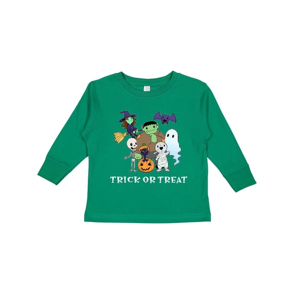 Inktastic Halloween Trick-or-Treat Cute Group of Monsters Boys or Girls Long Sleeve Toddler T-Shirt
