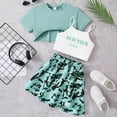 thumbnail image 2 of MEZZALL Girls Summer Outfits 3 Piece Set Cute Letter Print Sleeveless Tops With Shorts And Skirt Casual Toddler Clothes For Daily Wear Versatile Clothing, 2 of 8
