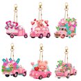 thumbnail image 1 of (YSK141) Llavero Con DIY (diamante Forma Especial Doble Cara) Material Acrílico Coche Rosa, 1 of 9