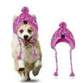 thumbnail image 3 of Winter Soft Knitted Dog Hat, Warm Acrylic Fabric Pet Hat With Ear Holes, Tassels & Pom-Pom, Windproof French Bulldog Hat For Small Medium Dogs Daily Walking Outdoor Gatherings, 3 of 9