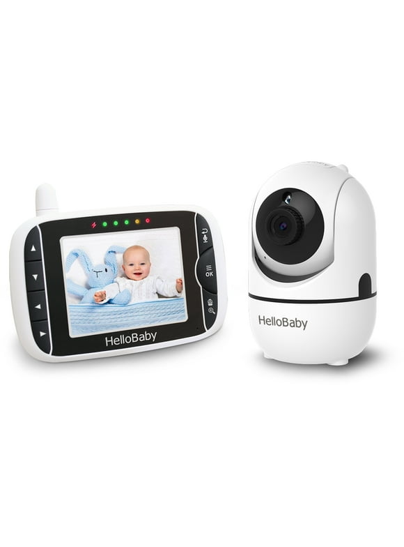 Baby Monitor with Remote Pan-Tilt-Zoom Camera,HelloBaby 3.2 inch Video Baby Monitor HB65 with Camera and Audio, Night Vision, 2-Way Talk,Temperature Sensor, 960ft Range