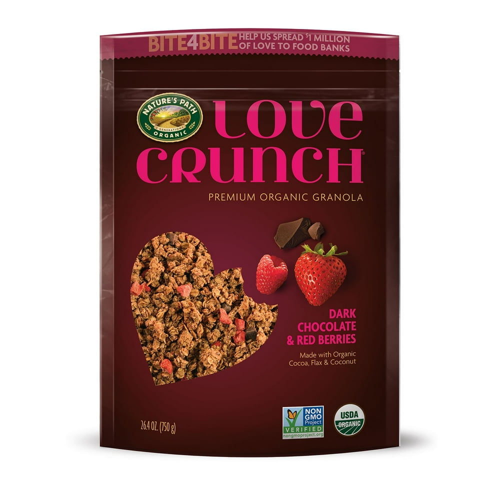 Love Crunch Premium Organic Granola, Dark Chocolate and Red Berries, 26