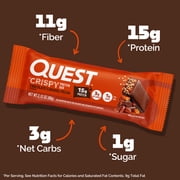 Quest Crispy Hero Protein Bars, Low Carb, Keto Friendly, Chocolate Caramel Pecan, 4 Count