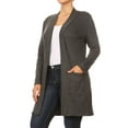 thumbnail image 3 of Women's Plus Size Casual Loose Fit Long Sleeve Midi Cardigan, 3 of 5