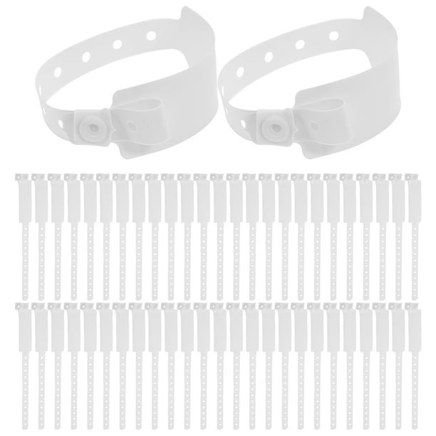 100 Uds. Muñequeras de identificación pulseras de hospital pulseras desechables pulseras en blanco pulseras de identificación pulseras de seguridad de identificación