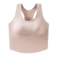 thumbnail image 5 of Ulitacool Tank Tops For Women Wide Strap U Neck Seamless Crop Camis Wireless Built In Shelf Cup Support Layering Shirts For Daily Commute 2Xl Pink, 5 of 5