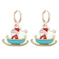 thumbnail image 1 of 1 Pair Christmas Santa Sleigh Ear Jewelries Alloy Silver Ear Rings, 1 of 9