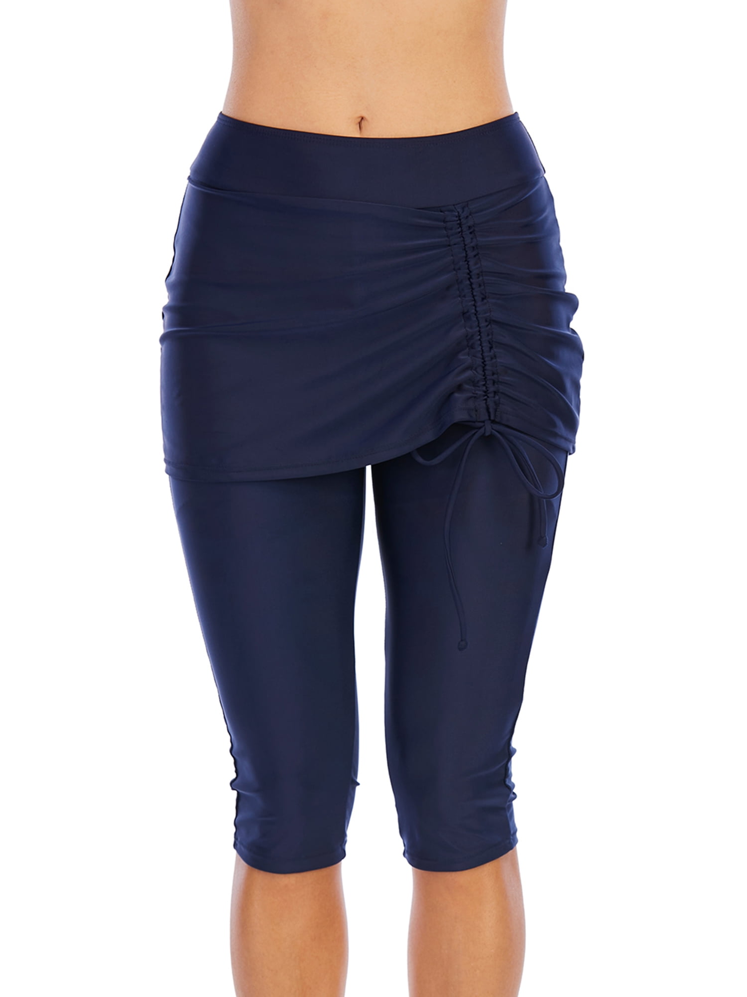 FANNYC Women's Swim Skirted Leggings Capri Skirt Pants High Waist Swim