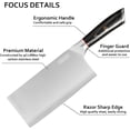 thumbnail image 3 of Qulajoy 7.3 Inch Meat Cleaver Knife, Professional Carbon Stainless Steel Butcher Slicing Knife for Meat Vegetable, 3 of 6