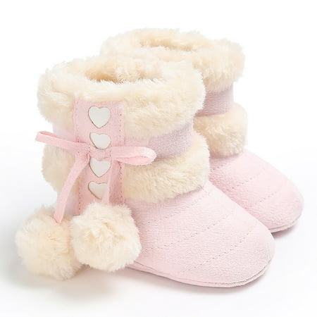 

Newborn Fleece Boot With Soft Non Slip Flat Cloth Bottom Infant Crib Shoes For Baby s Xmas Gifts CHMORA