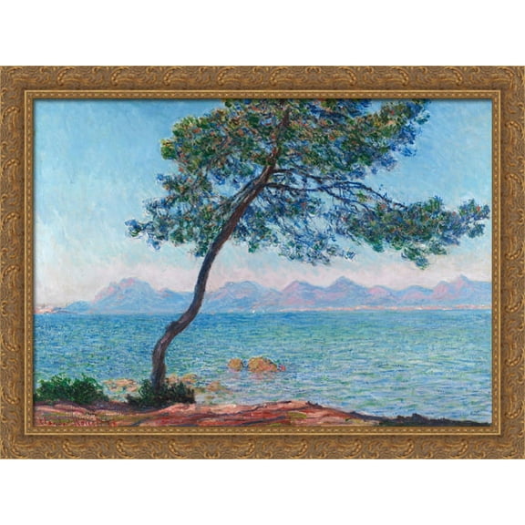 The Esterel Mountains 38x28 Large Gold Ornate Wood Framed Canvas Art by Claude Monet