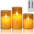 thumbnail image 1 of Velas LED, Plastico Realista Velas de Pilar Sin Llama con Control Remoto, 3pcs Velas Electricas para Thanksgiving,San Valentín, Halloween, Bodas, Navidad (Blanco Cálido), 1 of 7