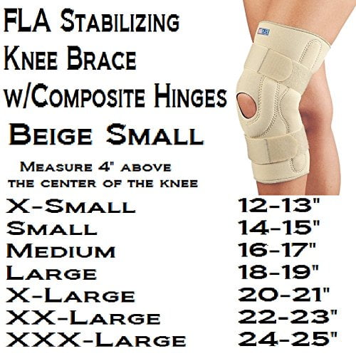 Fla Orthopedic 371071LBEG Neoprene Stabilizing Knee Brace With