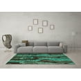 thumbnail image 3 of Ahgly Company Machine Washable Indoor Rectangle Abstract Turquoise Blue Modern Area Rugs, 6' x 9', 3 of 4
