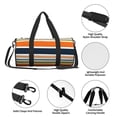 thumbnail image 4 of Balery Colorful Pastel Stripes Bolsa de Gimnasio para Mujeres y Hombres, Bolsa de Viaje Impermeable, Bolsa de Fin de Semana con Compartimento para Zapatos y Bolsillo Húmedo, 4 of 6