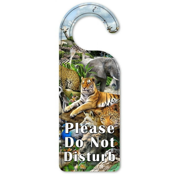 Do Not Disturb Door Knob Hanger Sign - Zoo Animals
