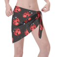 thumbnail image 2 of Wukai Beautiful Red Ladybug Women’s Short Sarongs Beach Wrap Bikini Bottom Short Skirt Chiffon Scarf for Swimwear, 2 of 4