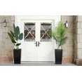 thumbnail image 6 of 30" Tall Planters Set of 2, Outdoor＆Indoor Black Planter Pots, High Front Porch Planter Pots with Drainage Holes＆Water Level Monitor Movable Wheels ＆Inner Bucket, Automatic Watering, Black, 6 of 6