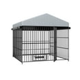 thumbnail image 4 of imerelez utdoor Dog Kennel Outside with Waterproof Cover, UV-Resistant Roof, and Secure Locking Mechanism for Dogs, Durable Metal Enclosure for All Weather Conditions(6.6'L x 6.6'W x 6.4'H), 4 of 8