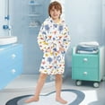 thumbnail image 5 of FORMRS Niños Bathrobe Unisex Hooded Robe Soft Plush Pajamas Sleepwear, Size 4-6T, Tropical Rhythm, 5 of 7