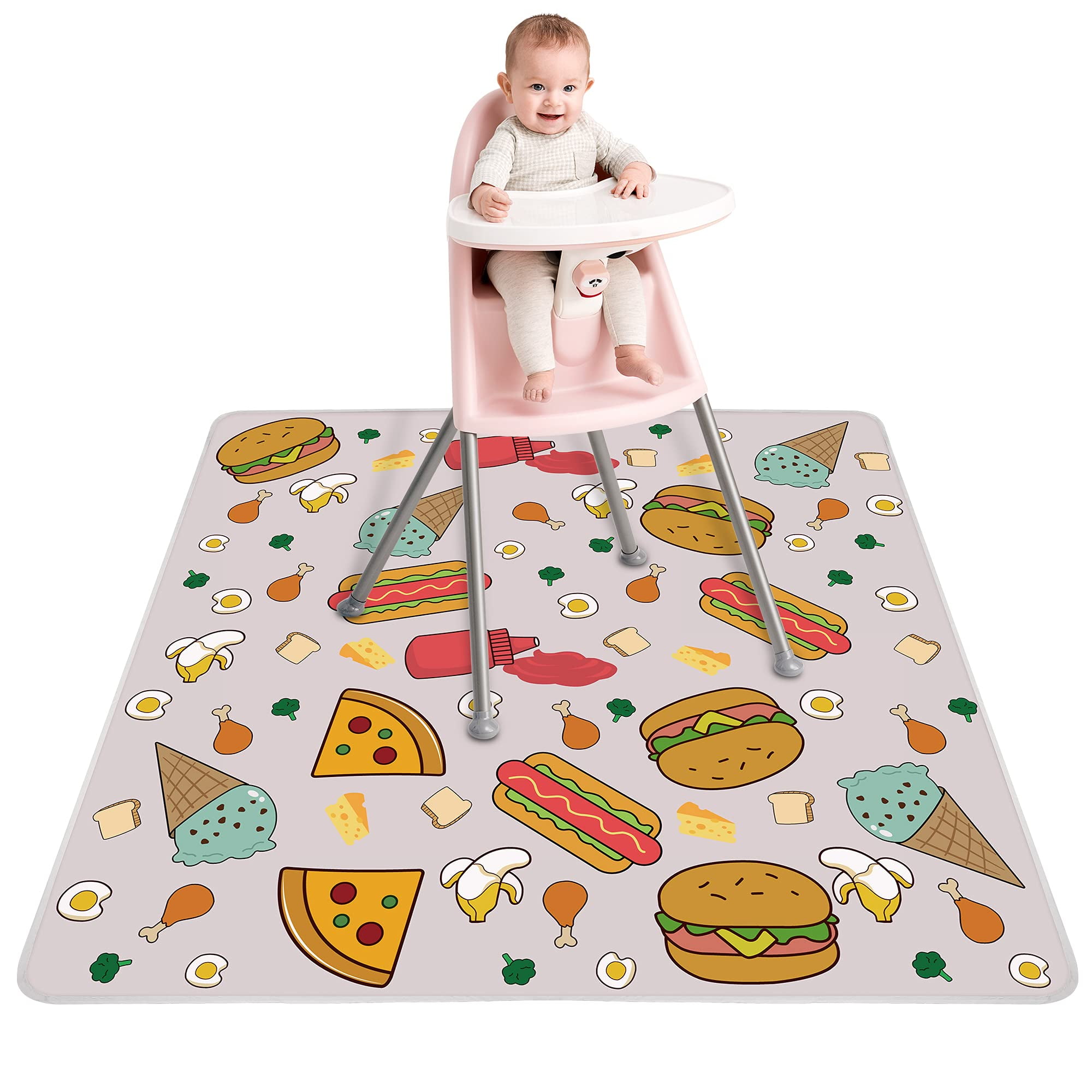 Welspo Splat Mat for Under High Chair Washable Large Baby Splash - Main Image