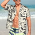 thumbnail image 7 of Susaid Vintage Moon Fox Print Short Sleeve Shirts Button Down Casual Shirts Summer Beach Aloha Button Down Short Sleeve for Men ,XX-Large, 7 of 7