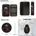 thumbnail image 7 of Pzuqiu Skull Red Rose 14 Pcs Interior Set Front Rear Seat Covers for Cars Steering Wheel Seat Belt Headrest Coasters Center Console Cushion Pad Key Chain Decorative Universal Fit Most Vehicles, 7 of 7