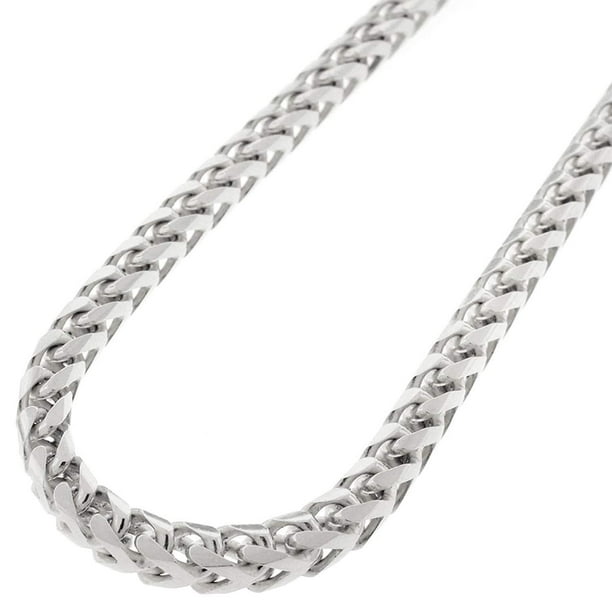 Next Level Jewelry Genuine Solid Sterling Silver 5MM Franco Square Box Link .925 Rhodium Heavy