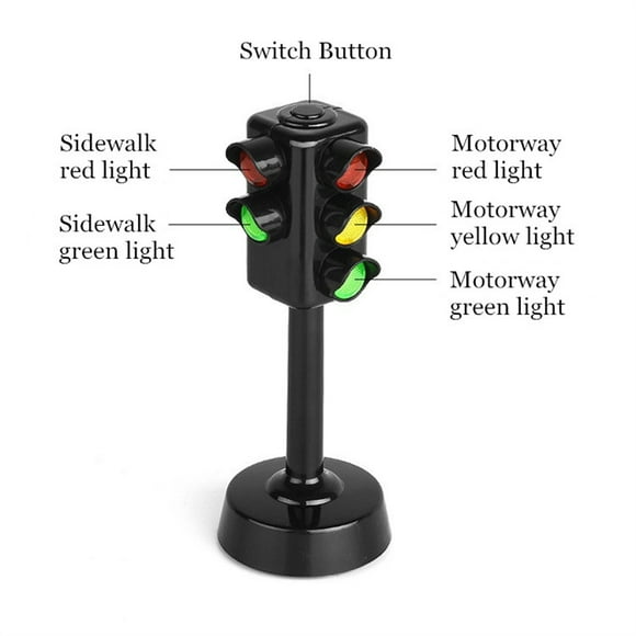Mini Traffic Signs Light Safety Traffic Lights Toys Collection Model Red Green Light Lamp Educational Toys