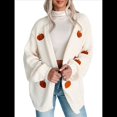 thumbnail image 3 of Suéter con Bordado de Calabaza para Mujer, Cuello en V, Holgado, Informal, de Punto, , para las Fiestas. L, 3 of 10