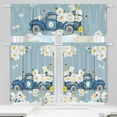 thumbnail image 1 of 3 Pack Blue Daisy Kitchen Curtains 54x24 inch - Curtains for Bedroom as Farmhouse Kitchen Decor and Spring Decorations for The Home, Daisy Kitchen Curtains and Valances Set, 1 of 5