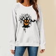 thumbnail image 6 of Yteetum Women's Halloween Round Neck Sweatshirts Long Sleeve Ghost Pumpkin Graphic Print Crewneck Sweatshirt Fall Winter Loose Comfy Spooky Season Holiday Sweatshirt Tops, 6 of 6