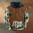 thumbnail image 2 of Men's Hoodies Colour Block Vintage Ethnic Style Printed Pullover Hooded Sweatshirts with Pockets Fall Sweatshirts Work Wear Sweaters Fleece Lined Hoody Long Sleeve Tops Hoodie for Men, 2 of 3