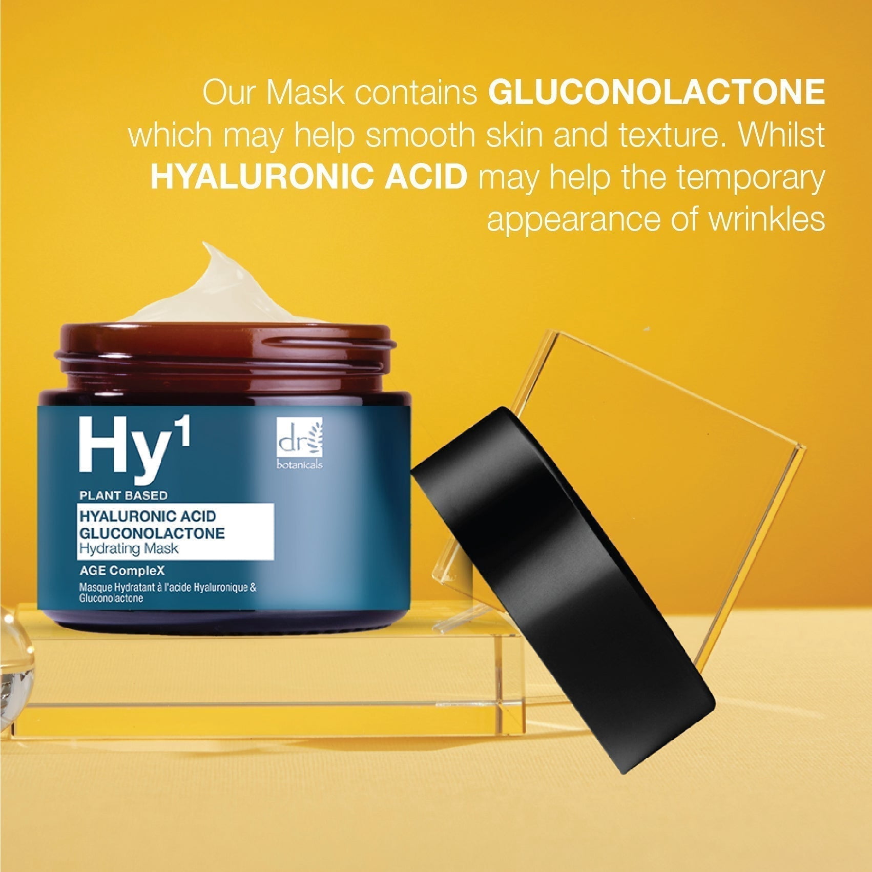 Dr Botanicals Hydrating Face Mask with Hyaluronic Acid 1% & Gluconolactone – 60ml Moisturizing Skincare Mask