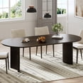 thumbnail image 3 of MAYEERTY 79x33.5x30 Modern Oval Dining Table, Perfect for Large - Scale Home Entertaining Dining and Kitchen, Walnut​, 3 of 9