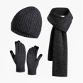 thumbnail image 1 of Hat Scarf Gloves Adult Winter Warm Thick Touch Screen Color Matching Fleece-lined 8 Colors, 1 of 2
