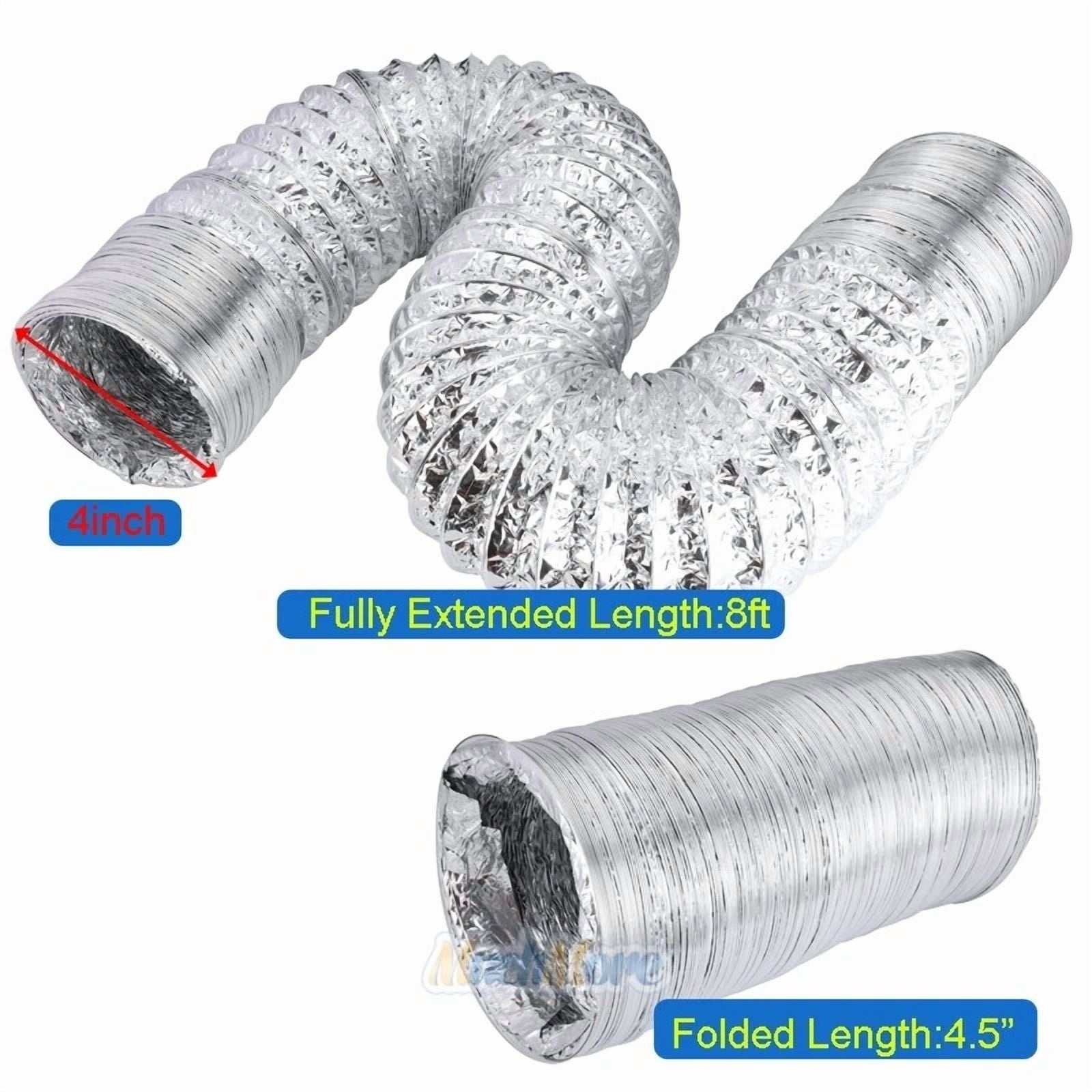 3 Layer Flexible 4 Inch 8 Feet Aluminum Ducting Dryer Vent Hose For Hvac Exhaust