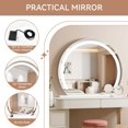 thumbnail image 2 of Swafrrt Vanity Mirror with Lights, 38x30 inch LED Lighted Makeup Mirrors, Round Makeup Mirror with 3 Color Lighting, Dimmable for Tabletop, Bedroom, 2 of 8