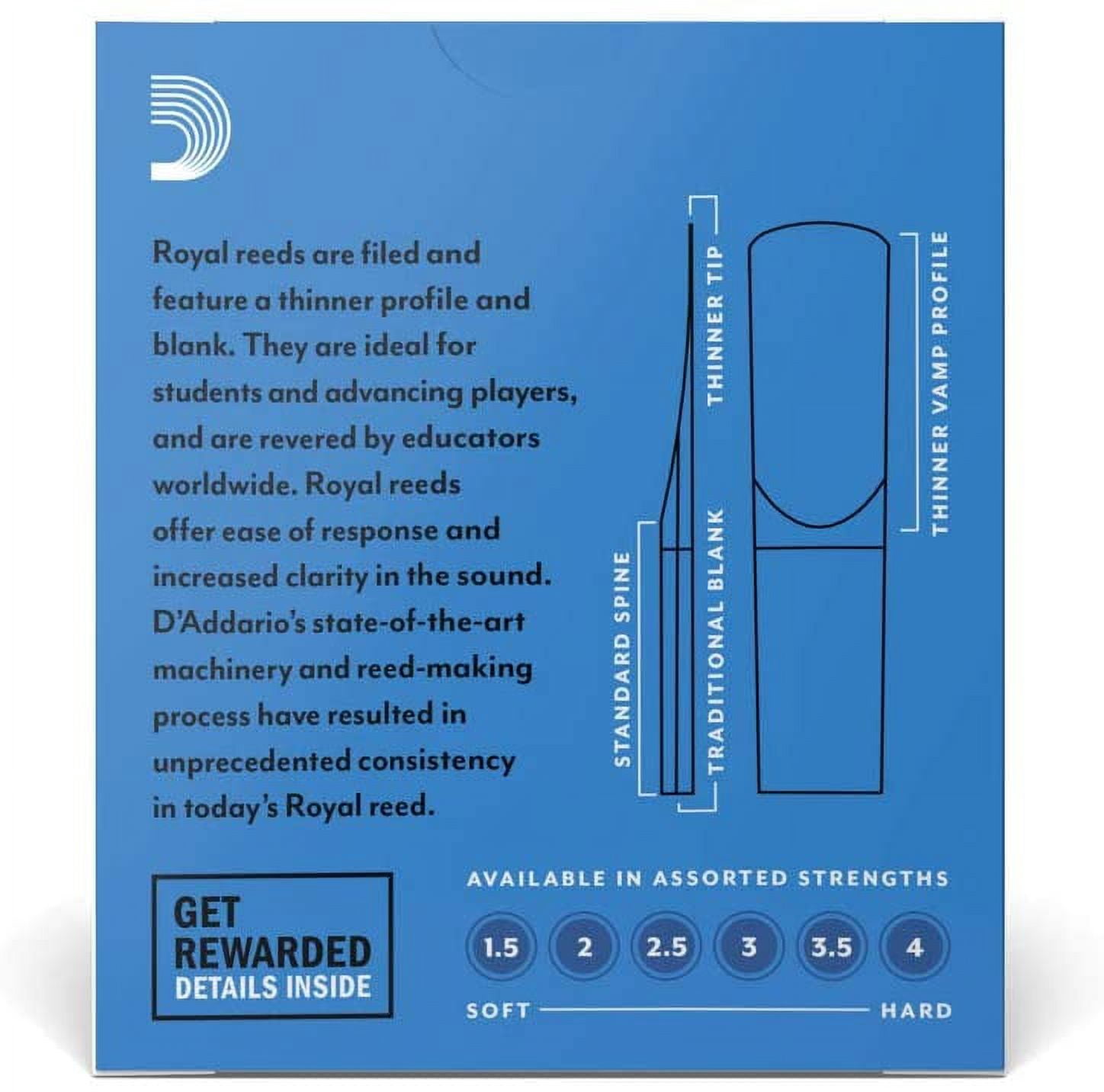 Rico Royal Soprano Saxophone Reeds, Box of 10 Strength 3